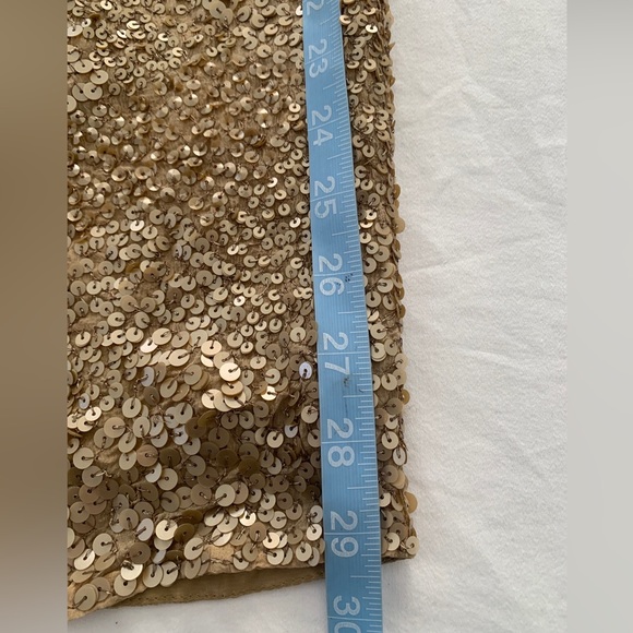 Strapless Embellished beaded Gold Sequin Evening Midi Dress Size 6 prom wedding - Picture 8 of 12